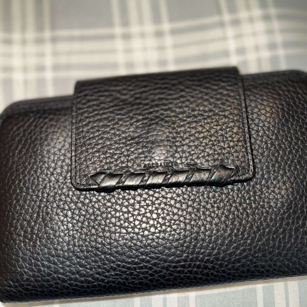 All Saints Black Textured Wallet